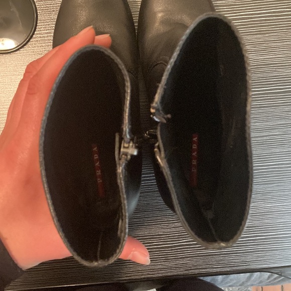 Prada black leather wedge booties - Picture 4 of 4